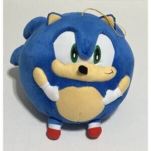 Sonic The Hedgehog by Sega Plush Ball w Hanging Cord Blue Stuffed Animal Toy